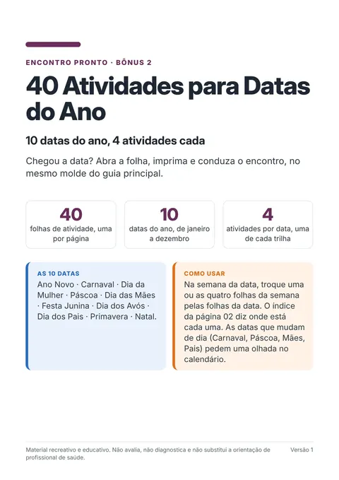 Capa de 40 Atividades para Datas do Ano