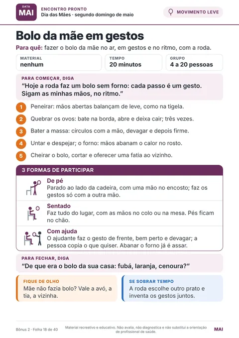 Folha de uma atividade para o Dia das Mães